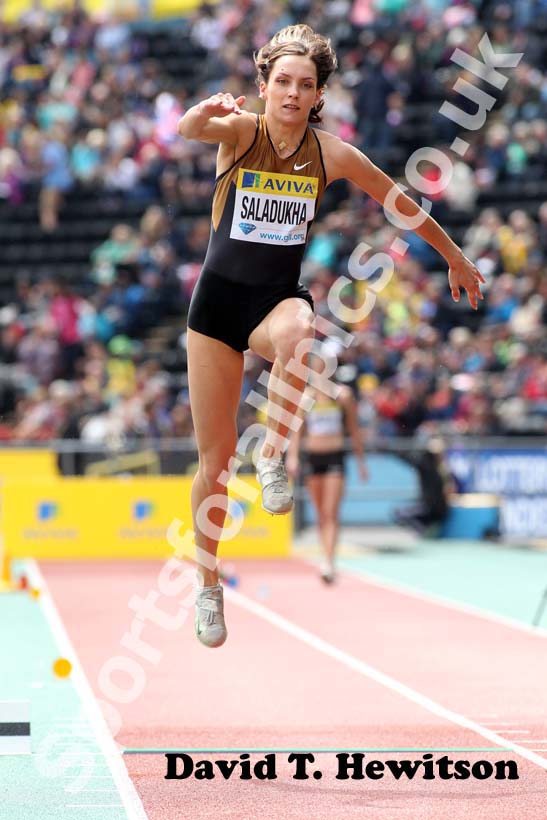 Olha Saladukha in the triple jump, 2012 Samsung Diamond League, Crystal Palace, London.